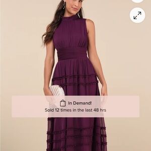 Elegant Purple Sleeveless Dress